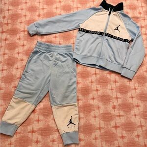 Jordan Kids Light Blue and Cream Jogger Set